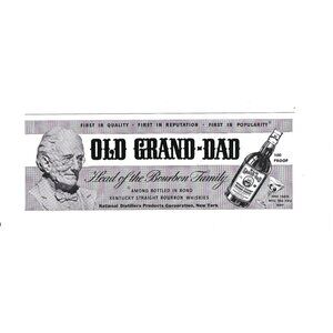 Old Grand Dad Kentucky Straight Bourbon Whiskey 1940s Vintage Print Ad